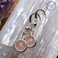 Rose Quartz Sterling Silver Wire Wrapped Earrings